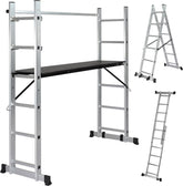 Jago - Steiger - Multifuncitionele ladder - Ladderrek - Werkblad - Werkplatform - 4 in 1 •