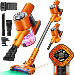 Steelstofzuiger - Draadloos - Stofzuiger Zonder zak - 25KPa - Oranje - KESSER®
