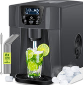 IJsblokjesmachine – 12kg/24 uur – IJsmachine - IJsblokjesmaker - Antraciet - KESSER® •