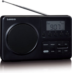 Radio op Batterijen - Draagbare Radio - FM Radio - Zwart - MPR-035BK - Lenco •