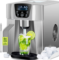 IJsblokjesmachine – 12kg/24 uur – IJsmachine - IJsblokjesmaker - Grijs - KESSER®