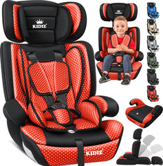 Autostoel - Autostoeltje - 1-12 jaar - Rood - KIDIZ®