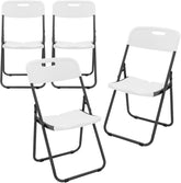 Klapstoelen - Vouwstoelen - Set van 4 - Eettafelstoelen - Wit - ECD Germany