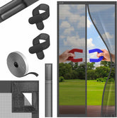 KESSER® Magnetisch vliegengaas deur insectenbescherming magneetgordijn deurgordijn beschermingsrooster met kinderlijk eenvoudige incl. kleefmontage voor balkondeur terrasdeur kelderdeur montage