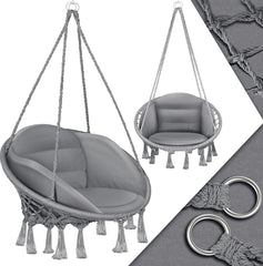 Hangstoel - Binnen & Buiten - Hangschommel - Tot 150kg - Grijs - Tillvex®