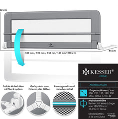 KESSER® Bedhekje - Kinderbedhek - Babybedhek - 150cm - Lichtgrijs •
