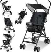 KIDIZ® Kinderwagen - Wandelwagen - Kinderbuggy - Zwart •