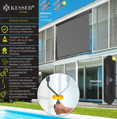 Verticale zonwering / zonnescherm balkon 180×250 cm – binnen / buiten – antraciet / donkergrijs