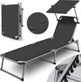 Ligbed - Ligstoel - Zonnebed - Opvouwbaar - Grijs - Tillvex®