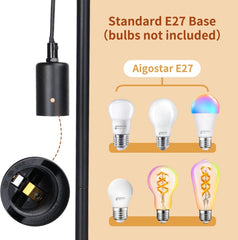 Tafellamp - Bureaulamp - Tafellamp slaapkamer - Zwart - Aigostar