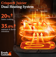 Airfryer XXL - heteluchtfriteuse - 8L - 2000W - Zwart •