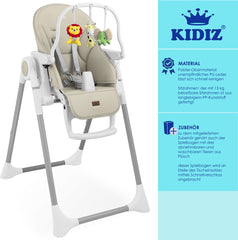 KIDIZ® 3in1 kinderstoel - Babystoel - Verstelbaar - Beige