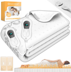 Elektrische onderdeken - Warmtedeken - 1 persoons - 160x140 cm - Wit - KESSER®