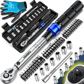 MASKO® Momentsleutel - Gereedschapset - Ratelset 5-25Nm - Blauw