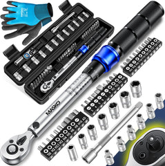MASKO® Momentsleutel - Gereedschapset - Ratelset 5-25Nm - Blauw