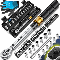 MASKO® Momentsleutel - Gereedschapset - Ratelset 5-25Nm - Goud