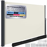 KESSER® Zijzonwering 300x200 uitschuifbaar zonnescherm ondoorzichtige privacybescherm