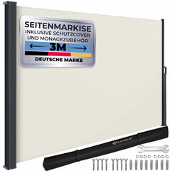 KESSER® Zijzonwering 300x200 uitschuifbaar zonnescherm ondoorzichtige privacybescherm