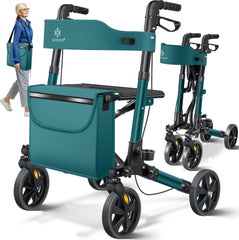 Lichtgewicht Rollator - Dubbel Opvouwbaar - Groen - KESSER