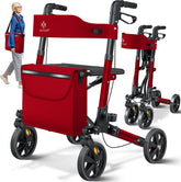 KESSER - Lichtgewicht Rollator - Dubbel Opvouwbaar - Rood •
