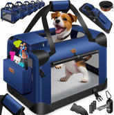 Reisbench hond - Draagtas hond - Transportbox - 60x42x42 cm - Blauw
