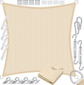 KESSER® Schaduwdoek 3x3m - Zonnezeil - Vierkant - Waterafstotend - Creme