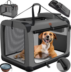 Reisbench hond - Draagtas hond - Transportbox - 49x34x35 cm - Antraciet