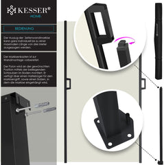 KESSER® Zijzonwering 300x200 uitschuifbaar zonnescherm ondoorzichtige privacybescherm