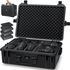 KESSER® Camera Koffer Cameratas Draagtas Beschermtas schuimrubber plukschuim - L