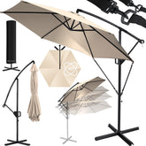 Zweefparasol - Tuinparasol - Parasol 300 cm - Met voet - Met Parasolhoes - Beige - KESSER®