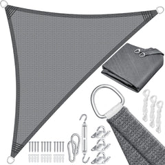 KESSER® Schaduwdoek 4.2x4.2x6m - Zonnezeil - Driehoek - Waterafstotend - Grijs