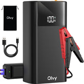 12V Jumpstarter voor Auto - 1500A - Starthulp met Powerbank, LED Zaklamp en SOS Noodlicht - Startkabels met Accu - Startbooster - Olvy •