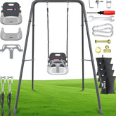 KIDIZ® Baby Schommel - Binnen & buiten - Kinderschommel - Verstelbaar - Grijs •