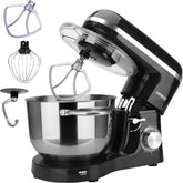 AREBOS Keukenmachine - 1500W - Keukenrobot - 6L - Keukenmixer - Foodprocessor - Roestvrij Stalen Mengkom - 6 Snelheden - Zwart •