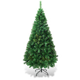 COSTWAY Kerstboom met Metalen Standaard Kunstkerstboom PVC Naalden Kunstsparrenboom voor Thuis Kantoor Winkels 150 cm Groen