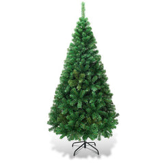 COSTWAY Kerstboom met Metalen Standaard Kunstkerstboom PVC Naalden Kunstsparrenboom voor Thuis Kantoor Winkels 150 cm Groen