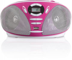 Lenco SCD-300PK - Radio CD speler met AUX-aansluiting - Roze •