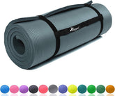 Yogamat - Fitness mat - Sportmat - Yoga mat extra dik - 185x60 cm - Grijs - TRESKO