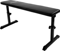 Physionics Vlakke Fitnessbank - Verstelbaar - Halterbank - Zwart