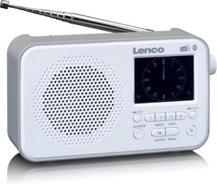 Lenco PDR-035WH - Draagbare DAB Radio met FM, DAB+ en Bluetooth® - AUX-ingang en oplaadbare Batterij - Wit •