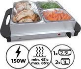 Warmhoudplaat - Buffetwarmer - Chafing Dish - Zilver - Jago
