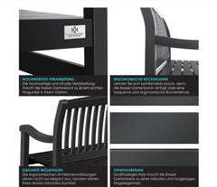 KESSER® Tuinbank weerbestendig - Tweepersoons - Donkergrijs •