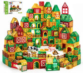 Magnetic Tiles - Speelgoed - 80 Stuks - Boerderij - Magnetische Tegels - Educatief & Constructie - Montessori - Bouwstenen - Blokken - Magna Wereld - Kinderen - Voor 3, 4, 5, 6, 7, 8 Jaar - Olvy