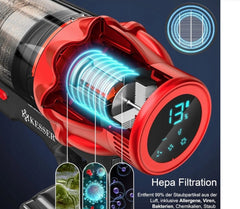 Steelstofzuiger - Draadloos - Stofzuiger Zonder zak - 30KPa - Rood - KESSER®