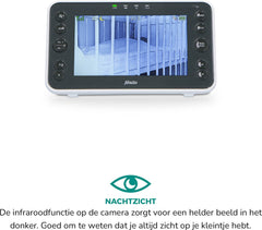 Alecto DVM200XL - Babyfoon met Camera - Groot scherm - Op afstand Beweegbaar - Wit •
