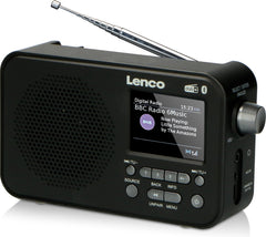 Lenco PDR-035BK - Draagbare DAB Radio met FM, DAB+ en Bluetooth® - AUX-ingang en oplaadbare Batterij - Zwart •