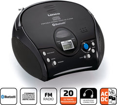 Lenco SCD-32BT draagbare Radio - CD - Bluetooth - koptelefoon - Zwart •