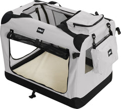 Reisbench hond - Draagtas hond - Transportbox - 70x52x52 cm - Grijs