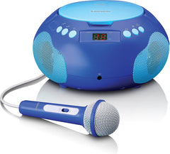 Lenco SCD-620BU - Draagbare radio/ CD player met microfoon - Blauw •