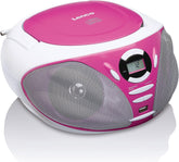 Lenco SCD-300PK - Radio CD speler met AUX-aansluiting - Roze •